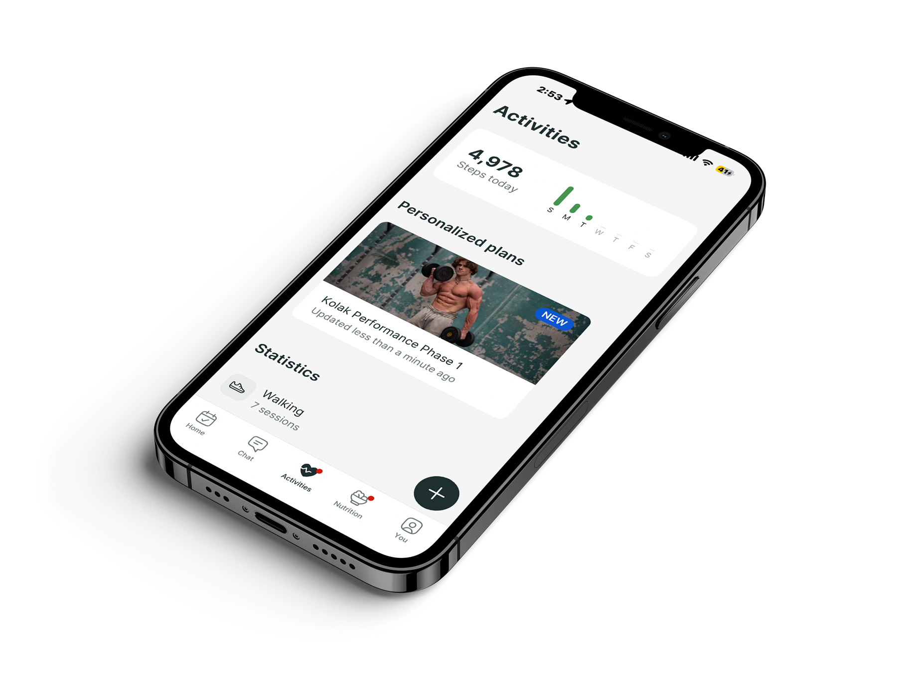 A mockup of the coaching app showcasing the features.